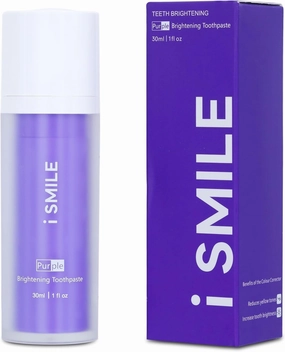 iSmile Purple Toothpaste for Teeth Whitening – Color Corrector Serum for Brighter Smile – Enamel-Safe Tooth Serum, Purple Whitening Toothpaste, 30ml
