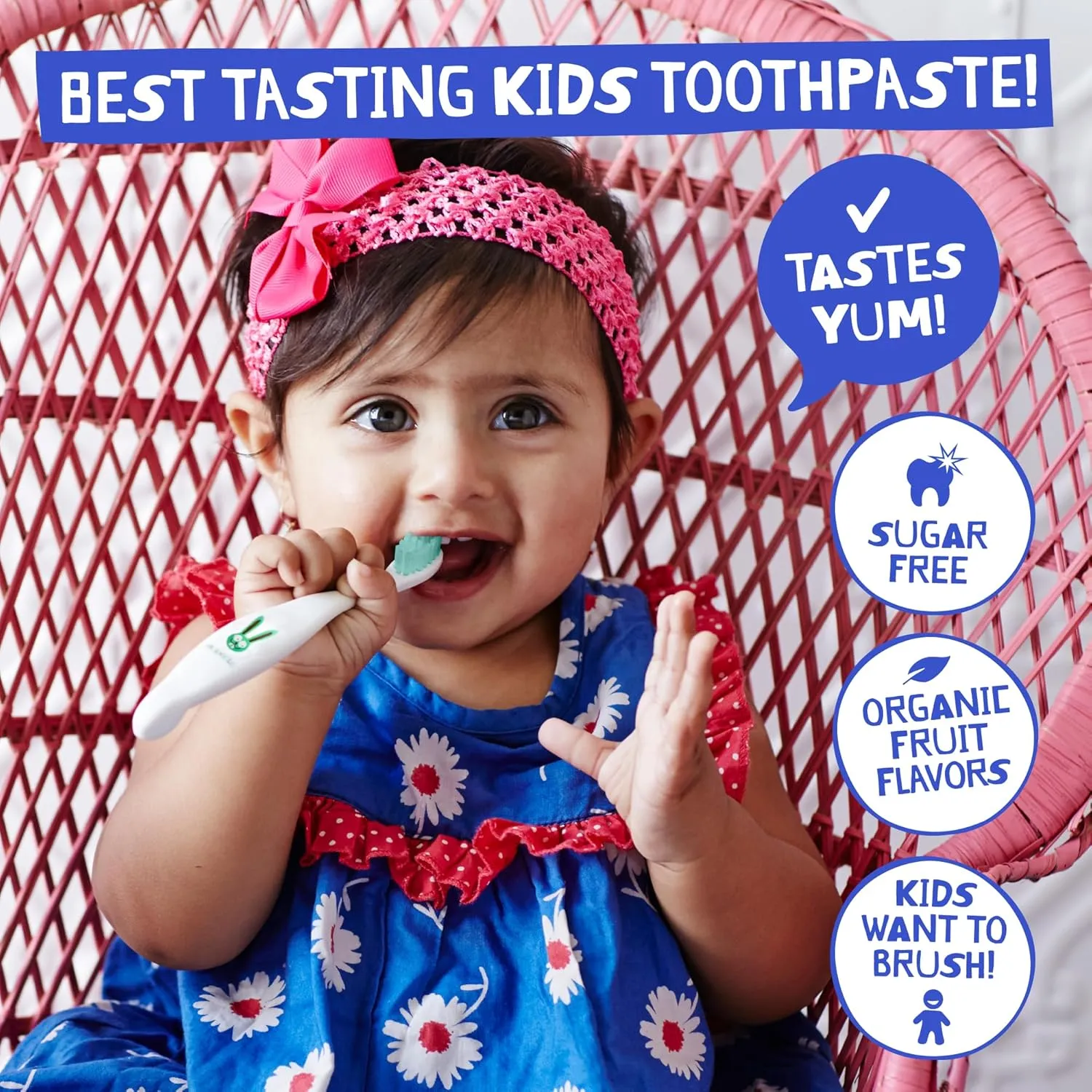 Jack N' Jill Natural Toddler Toothpaste - Fluoride Free Training Toothpaste for Toddlers 1-3, 40% Xylitol, BPA Free - Raspberry, 1.76 oz (Pack of 3)