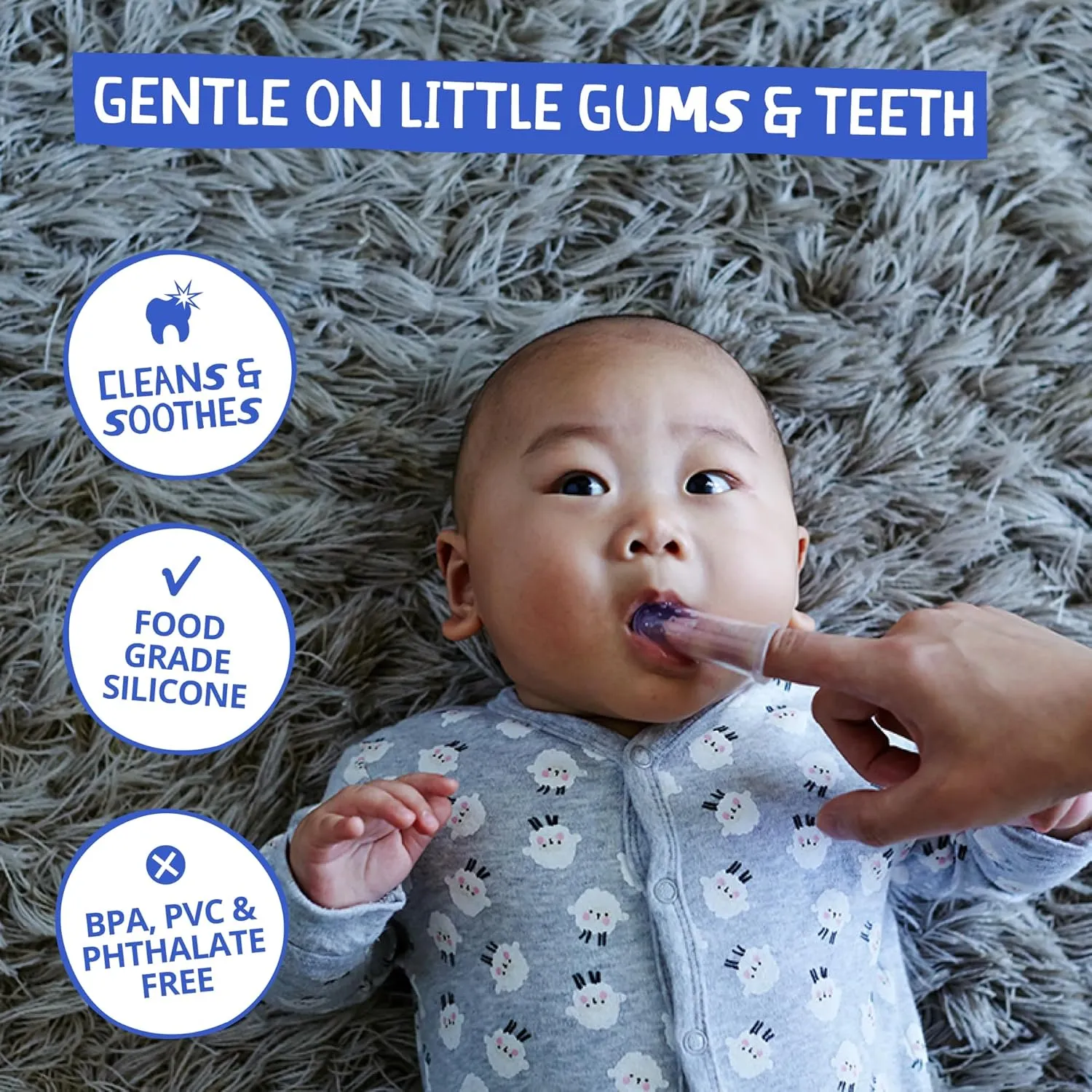 Jack N' Jill Stage 1 Silicone Finger Toothbrush and Toothpaste for Babies & Toddlers, Unflavored Natural Toothpaste, Bundle - Baby Toothbrush 6 to 12 Months - Two Brushes Plus Case, 1.76 Fl Oz