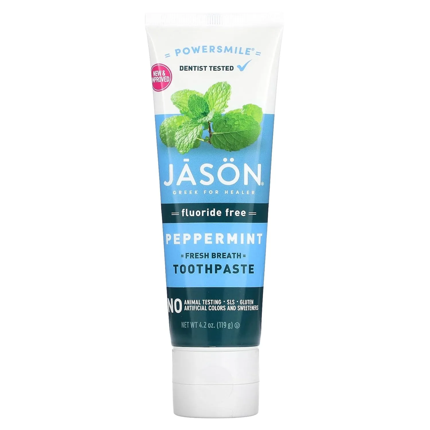 JASON NATURAL COSMETICS Fluoride Free Powersmile Toothpaste, 4.2 OZ