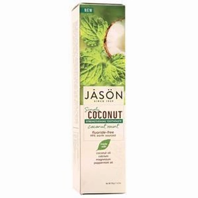 Jason Simply Coconut Strengthening Toothpaste - Fluoride Free Coconut Mint 4.2 oz