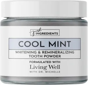 Just Ingredients Whitening Remineralizing Tooth Powder | 60 Day Supply | Toothpaste with Water Activated Formula | Use with Toothbrush for Baking Soda Powered Teeth Whitening | Essential Oils Formula