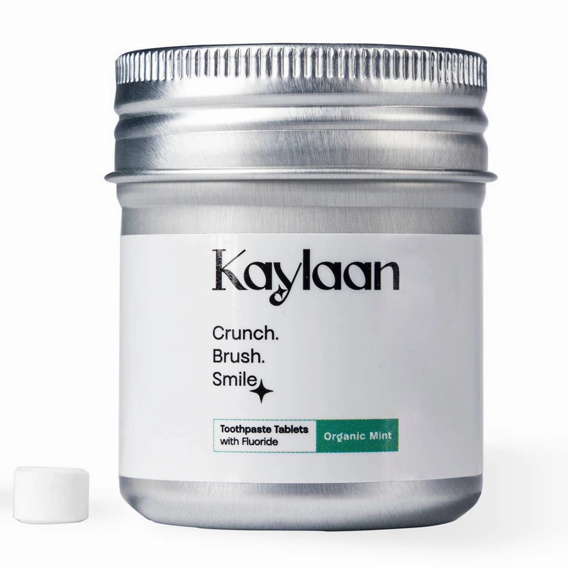 Kaylaan - 90 Toothpaste Tablets - Mint with Fluoride (TSA 3-1-1 compatible)