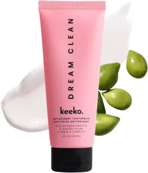 Keeko Dream Clean Antioxidant Toothpaste - Award-Winning, Enamel-Strengthening, Fluoride-Free with Kakadu Plum Complex Mint Flavor, Vegan 3.5oz
