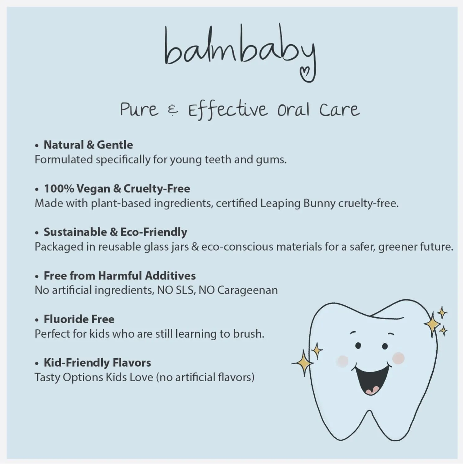 Kids All Natural Fluoride Free Toothpaste by Balm Baby Brand – SLS Free Toothpaste with Xylitol, Vegan, Gluten Free, BPA Free, Glass Jar Zero Waste Children’s Teeth Paste (2PK Mint)