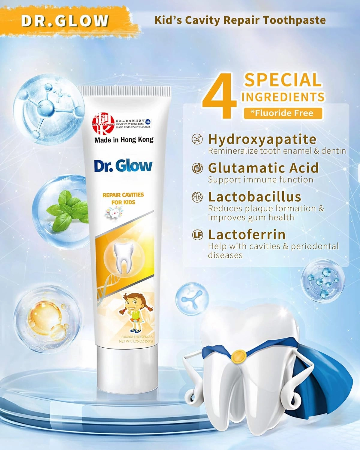 Kids Toothpaste Cavity Repair Toothpaste, Hydroxyapatite Toothpaste Fluoride Free, Tooth Repair Remineralizing Toddler Toothpaste, Kids Enamel Repair Tooth Decay Treatment Fruity 2 Tubes