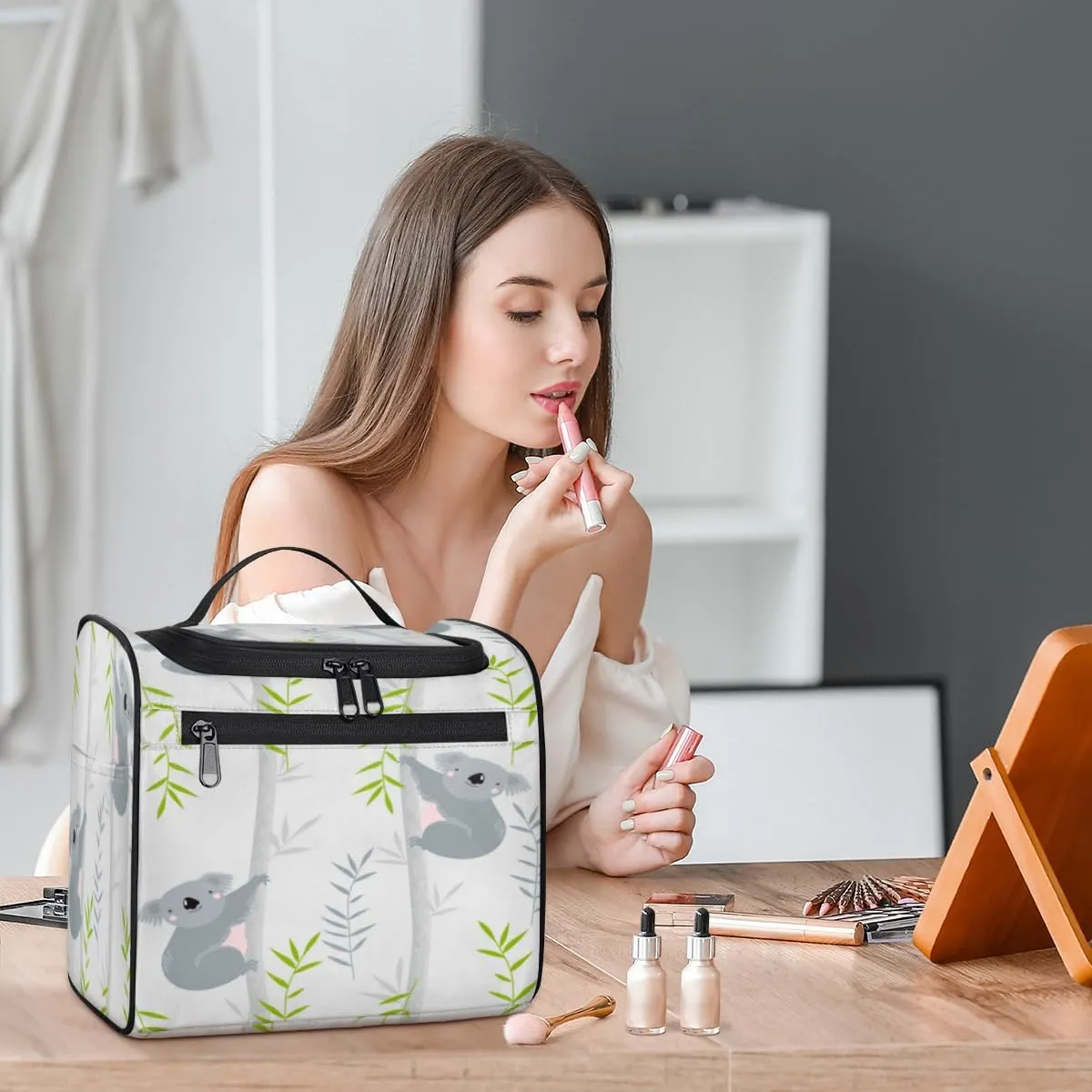 Koalas Paint Hanging Toiletry Bag for Men Women Travel Cosmetic Makeup Organizer Bag Water Resistant Large Portable Wash Case for Accessories, Toiletries, Cosmetics