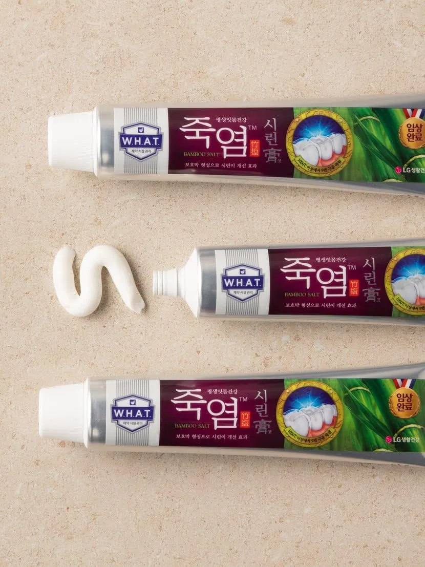 Korean Bamboo Salt Toothpaste – Fluoride-Free, Natural Herbal Formula, 3-Pack, 120g x 3 Tubes