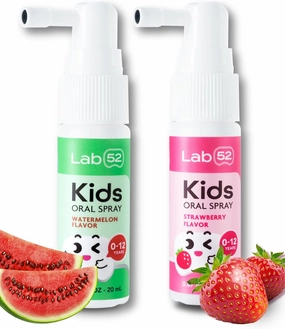 LAB52 Kids Oral Spray Duo Set, Toddler Toothpaste Helper for Cavity Repair and Fresh Breath, Children Anticavity with Fluoride Free for Newborn to Preschoolers, Xylitol (Watermelon& Strawberry)