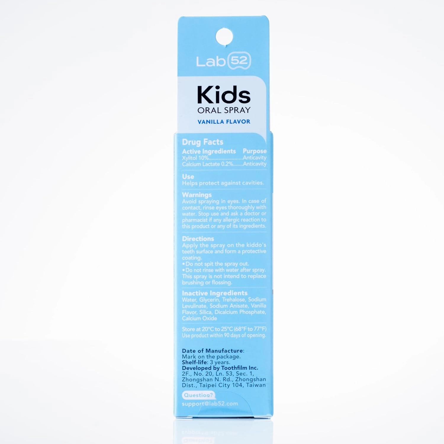 LAB52 Kids Oral Spray, Toddler Toothpaste Helper for Cavity Repair and Fresh Breath, Children Anticavity with Fluoride Free for Newborn to Preschoolers, Xylitol Vanilla Flavor