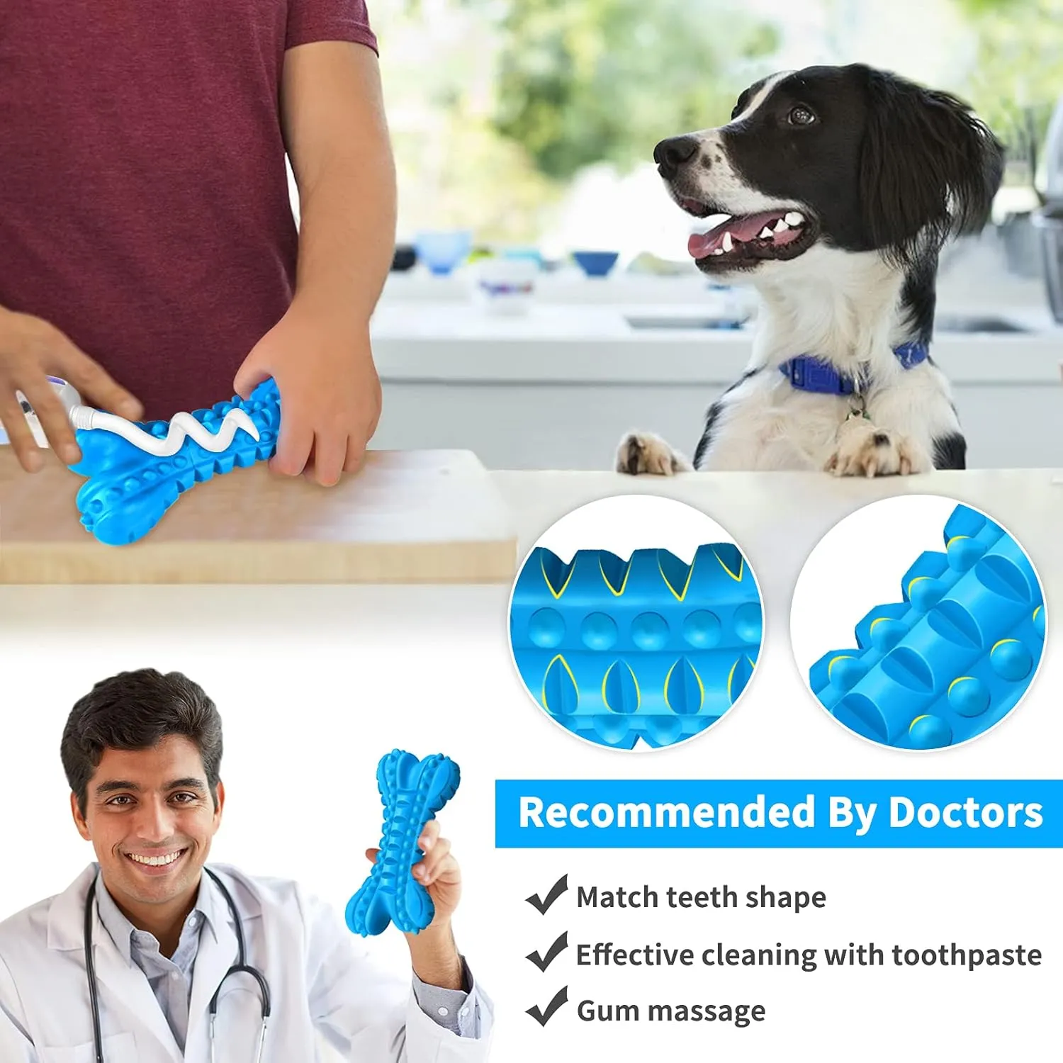 LEGEND SANDY Dog Toys for Aggressive Chewers Large Breed, Durable Dog Bones Squeaky Chew Toy, Nearly Indestructible Dog Toys for Large, Tough Natural Rubber Puppy Chew for Medium Teeth Cleaning