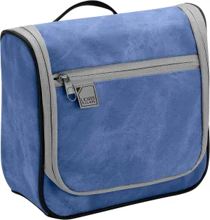 Lewis N. Clark Brushed Twill Hanging Toiletry Kit Bag for Travel Accessories, Shampoo, Cosmetics   Personal Items, Blue