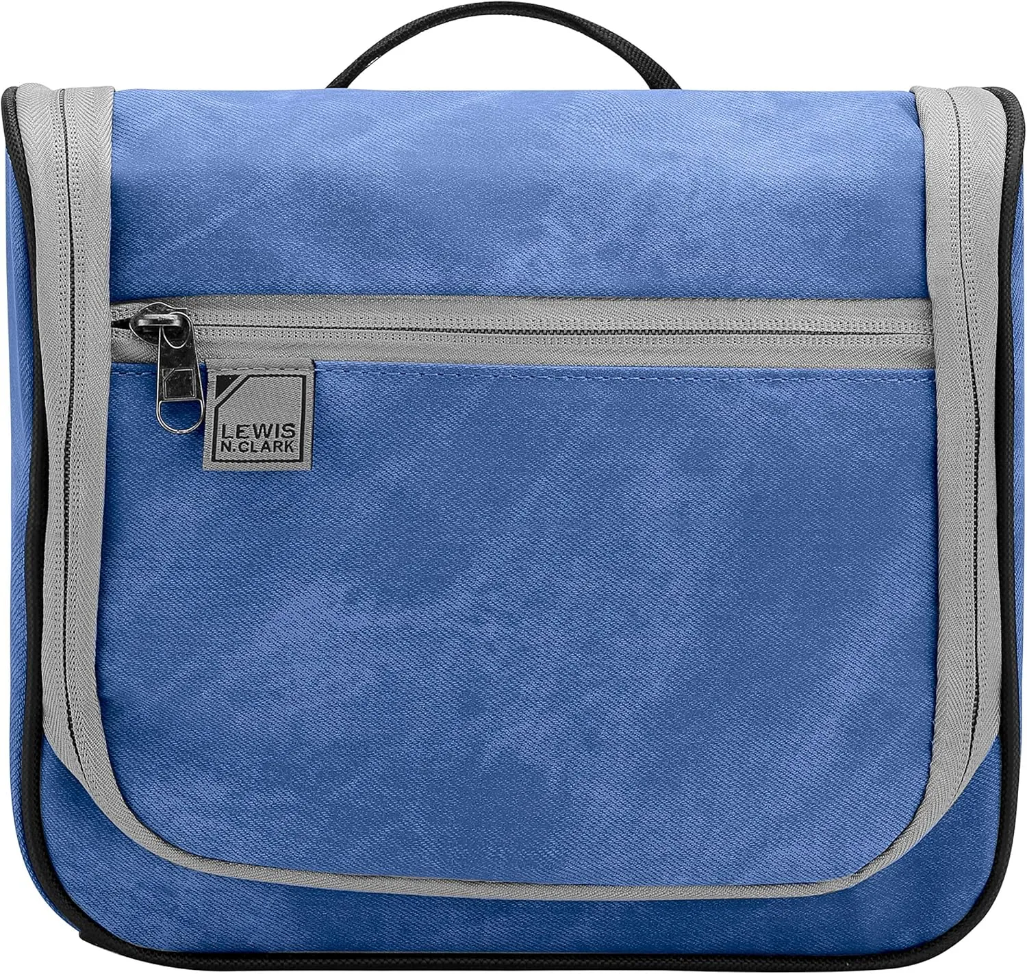 Lewis N. Clark Brushed Twill Hanging Toiletry Kit Bag for Travel Accessories, Shampoo, Cosmetics   Personal Items, Blue