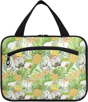 linqin Toiletry Bag for Travel, Gnome Pineapple Summer Butterfly Makeup Bag Large Cosmetic Bag Organizer with Hanging Hook for Women Men