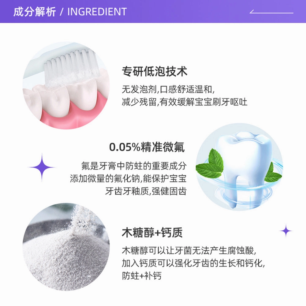 Lion CHECK-UP Kids Anti-Cavity Toothpaste, Grape Flavour, Purple Bear Design, 60g