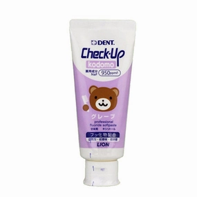 Lion CHECK-UP Kids Anti-Cavity Toothpaste, Grape Flavour, Purple Bear Design, 60g