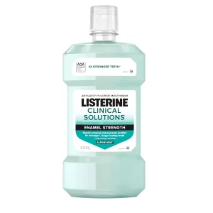Listerine Clinical Solutions Enamel Strength Mint Oral Rinse, Daily Anticavity Fluoride Mouthwash to Repair Tooth Enamel & Prevent Cavities for Stronger* Teeth, Alpine Mint, 1 L