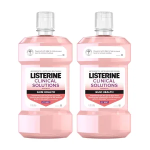 Listerine Clinical Solutions Gum Health Antiseptic Mouthwash, Antigingivitis & Antiplaque Oral Rinse Helps Prevent Buildup & Kills Germs for Healthier Gums, ICY Mint, Twin Pack, 1 L, 2 Pack
