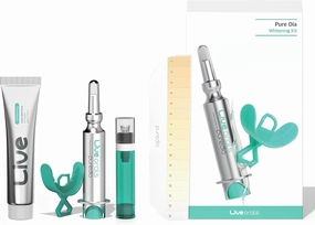 Live Orals PureDia Teeth Whitening Kit   Whitening Toothpaste 20g – Gel & Mouthpiece Set, Fluoride-Free Stain Removal, Hydrogen Peroxide, Dentist Formulated for Sensitive Teeth, 28 Treatments