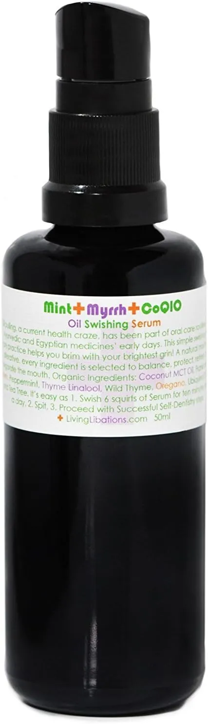 Living Libations - Organic Mint   Myrrh Swishing Serum | Natural, Wildcrafted, Vegan Clean Beauty (1.69 fl oz | 50 ml)