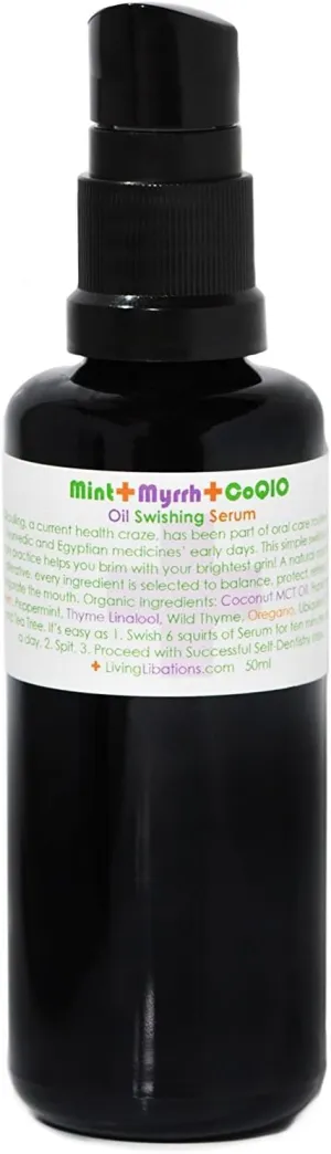 Living Libations - Organic Mint   Myrrh Swishing Serum | Natural, Wildcrafted, Vegan Clean Beauty (1.69 fl oz | 50 ml)