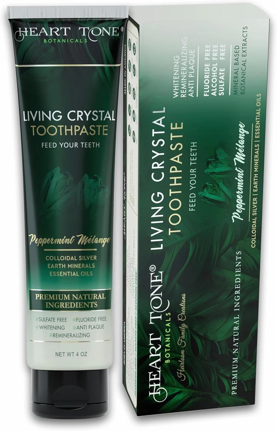 Living Crystal Toothpaste | Fluoride Free | Natural & Remineralizing Hydroxyapatite Toothpaste | Sensitive Teeth | Theobromine, Strengthens Enamel | Minty Fresh
