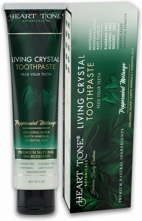 Living Crystal Toothpaste | Fluoride Free | Natural & Remineralizing Hydroxyapatite Toothpaste | Sensitive Teeth | Theobromine, Strengthens Enamel | Minty Fresh