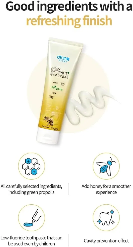 Low Fluoride Toothpaste with Propolis Extract, 50g x 4 Tubes