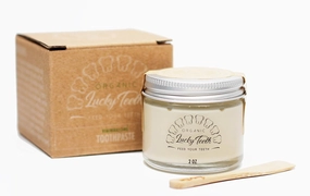Lucky Teeth Organic Toothpaste-All Natural, Remineralizes and Fortifies Teeth and Gums. (2 oz Glass)