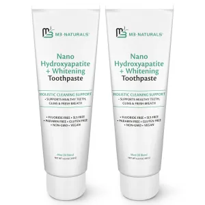 M3 Naturals Nano Hydroxyapatite Fluoride Free Whitening Toothpaste   Calcium, Non-GMO, Vegan, Paraben Free, 4.23 OZ (120 G) 2 Pack