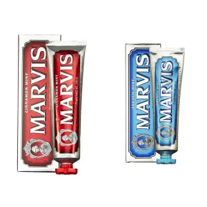 Marvis Cinnamon Mint and Aquatic Mint Toothpaste Set, 3.8 oz
