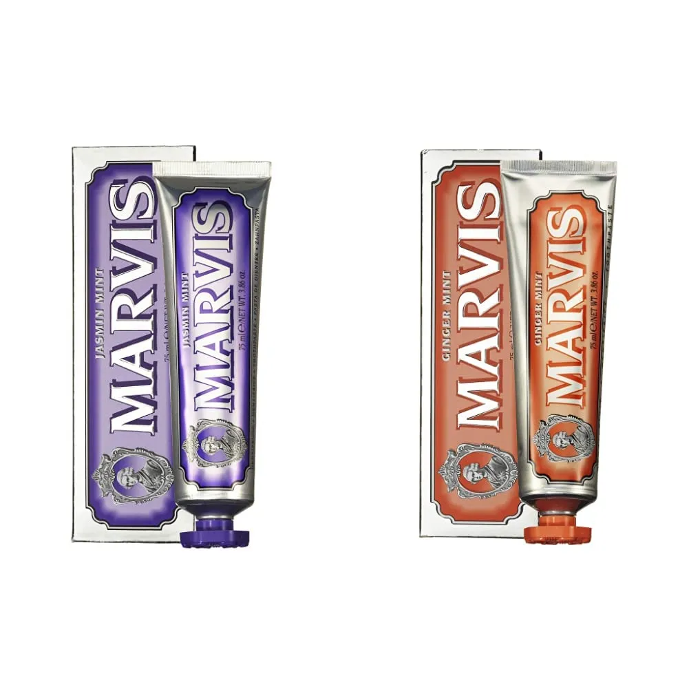 Marvis Jasmin Mint and Ginger Mint Toothpaste Set, 3.8 oz