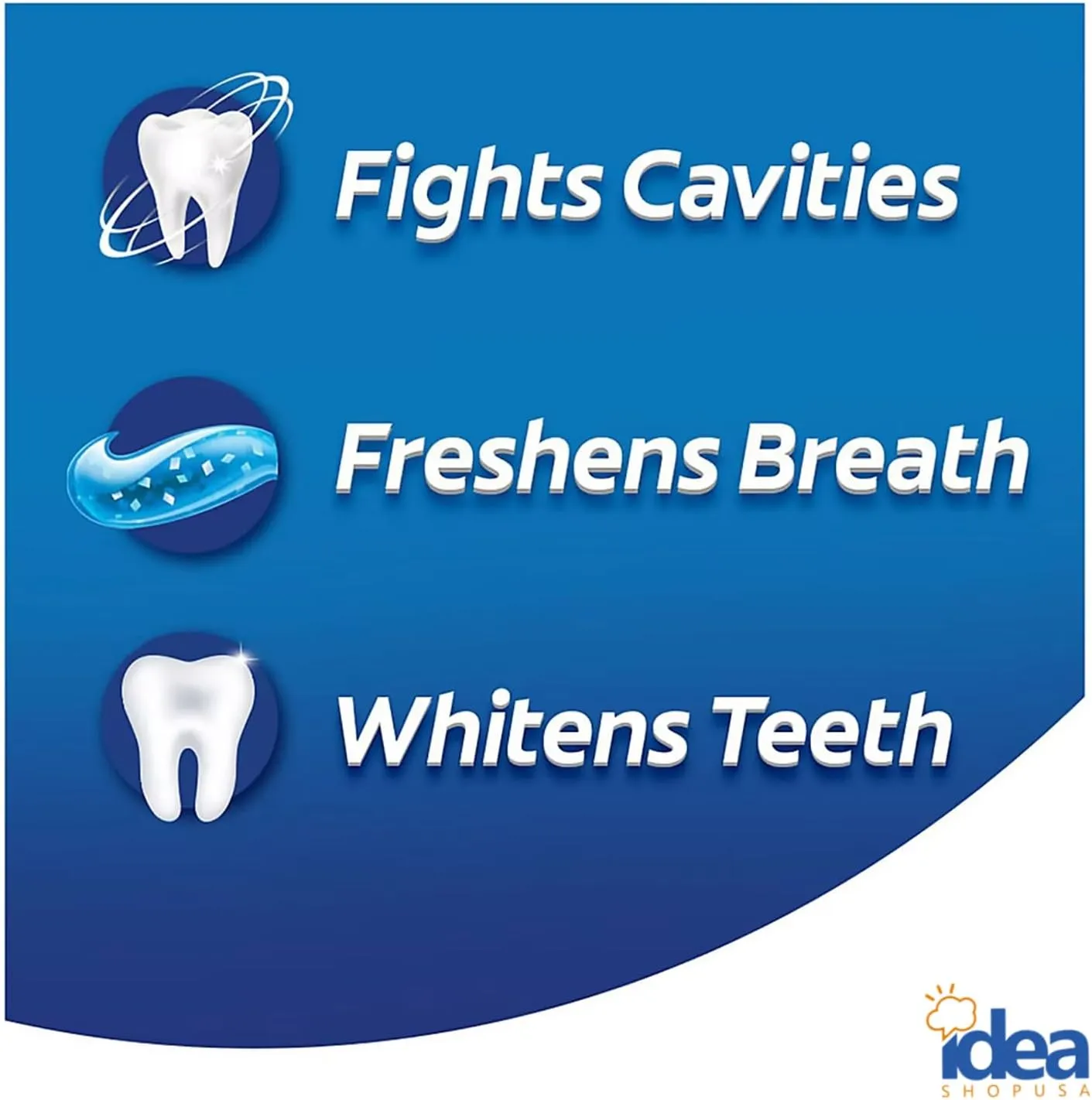 Max Fresh Toothpaste with Mini Breath Strips, Cool Mint - 3 Large Tubes of 7.3 oz (Total 21.9 oz) Fights Cavities, Whitens Teeth, Long-Lasting Freshness Bonus Idea Shop USA Toothpaste Squeezer