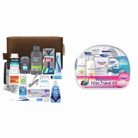 Men's 20-Piece TSA Travel Kit with Dove & Gillette   Women's 10-Piece TSA Travel Kit with Pantene & Secret