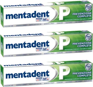 Mentadent P Toothpaste Prevention Complete 3.38 Fluid Ounce (100ml), Pack of 3