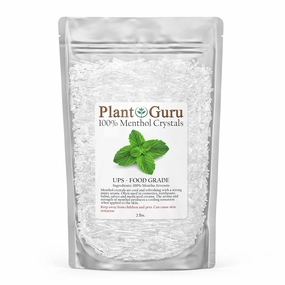 Menthol Crystals 2 lbs. Bulk Mentha Arvensis 100% Pure Natural USP Food Grade - Great For Cosmetics, Salves, Balms, Creams and Soap Making.