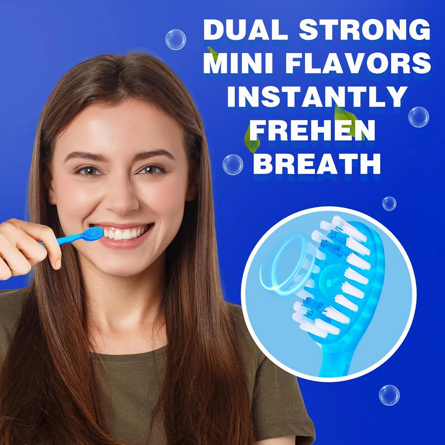 Mini Disposable Toothbrushes with Toothpaste 5 in 1 Travel Portable Toothbrush with Toothpaste   Tongue Scraper   Picks Floss Travel Case (Mint, 26)