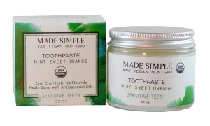 Mint Sweet Orange Toothpaste - Certified Organic, Fluoride-Free, Vegan, & Cruelty-Free