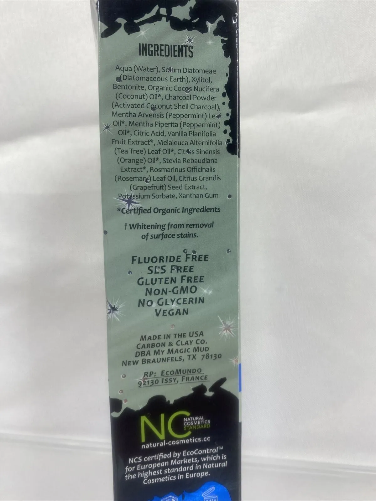 My Magic Mud Activated Peppermint Charcoal Fluoride-Free Whitenin Toothpaste 4oz