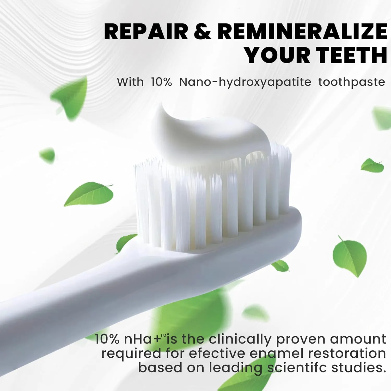 Nano-Hydroxyapatite Toothpaste – 10%-Hydroxyapatite -Appropriate for Sensitive Teeth, Whitening | Fluoride-Free, Mint Flavor, for Adult, Kids Oral Care