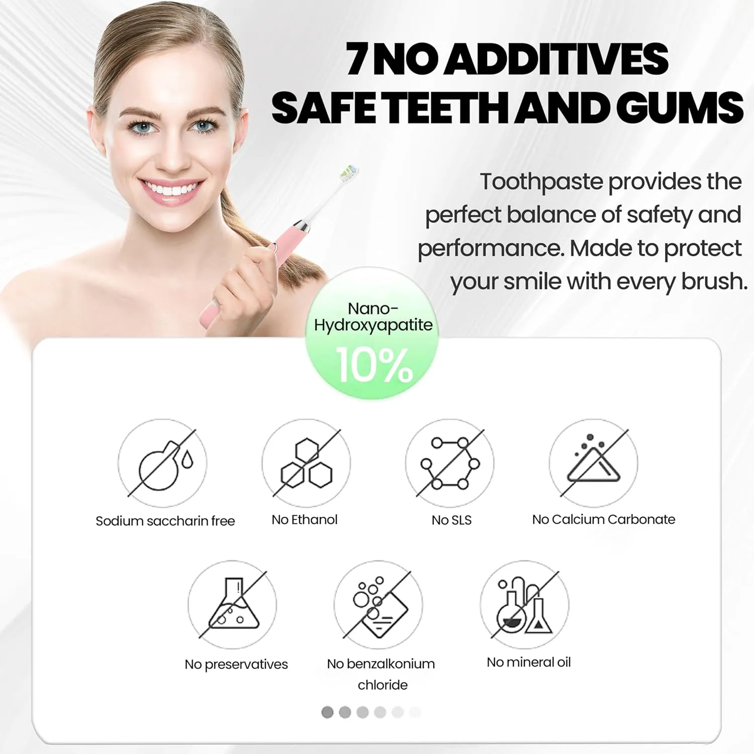 Nano-Hydroxyapatite Toothpaste – 10%-Hydroxyapatite -Appropriate for Sensitive Teeth, Whitening | Fluoride-Free, Mint Flavor, for Adult, Kids Oral Care