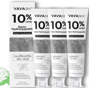 Nano-Hydroxyapatite Toothpaste – 10%-Hydroxyapatite -Appropriate for Sensitive Teeth, Whitening | Fluoride-Free, Mint Flavor, for Adult, Kids Oral Care