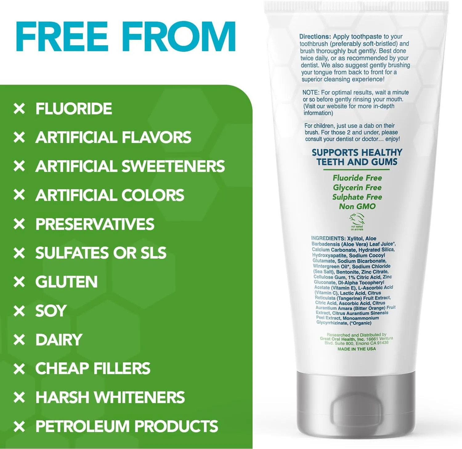 Nano hydroxyapatite Toothpaste Fluoride Free | Pro Remineralizing Toothpaste Plus Anti Cavity Xylitol – Dentist Formulated Tooth Remineralization for Sensitive Teeth & Enamel Support in Wintermint