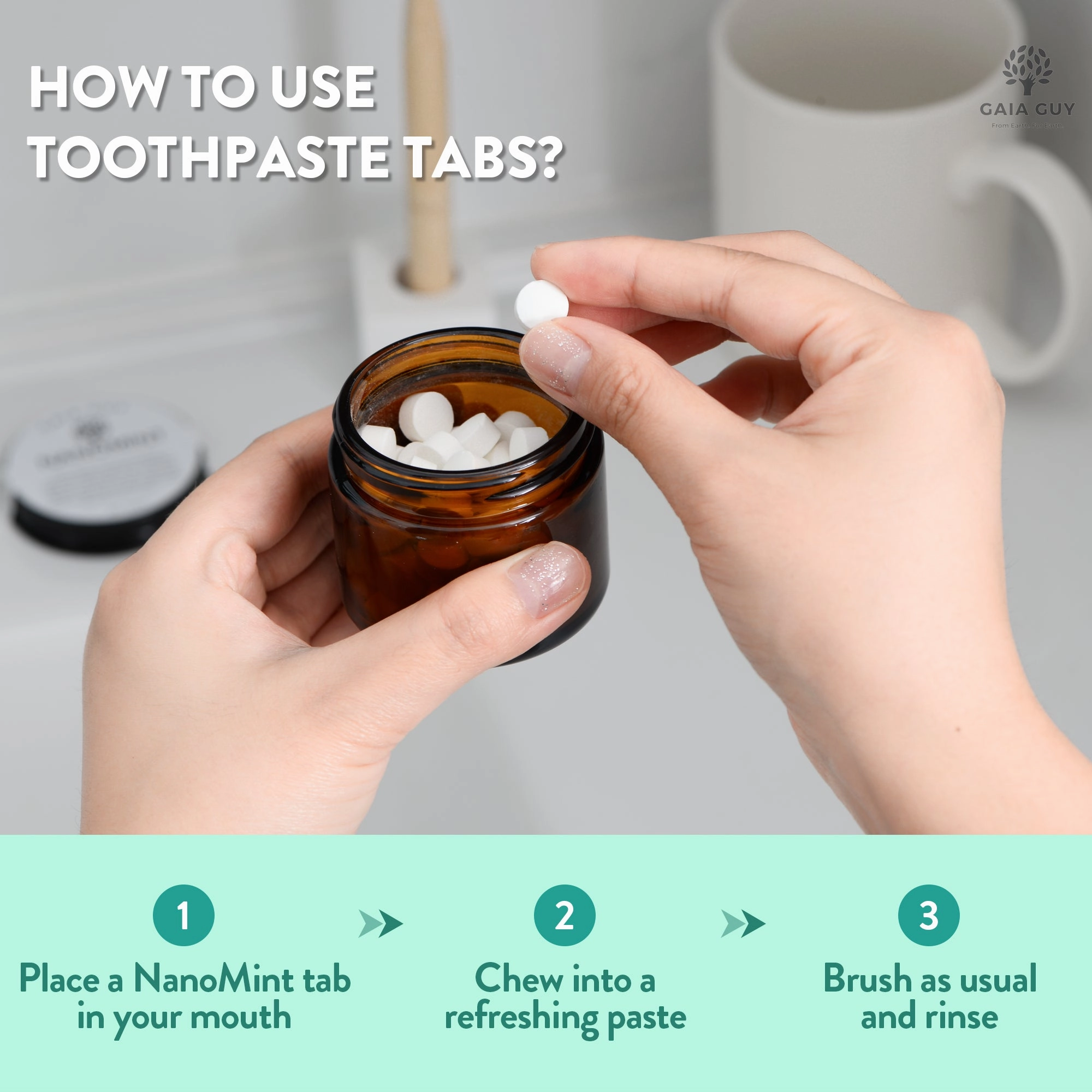 Nano Hydroxyapatite Remineralizing Toothpaste Tabs - Nanomint Toothpaste Tablets