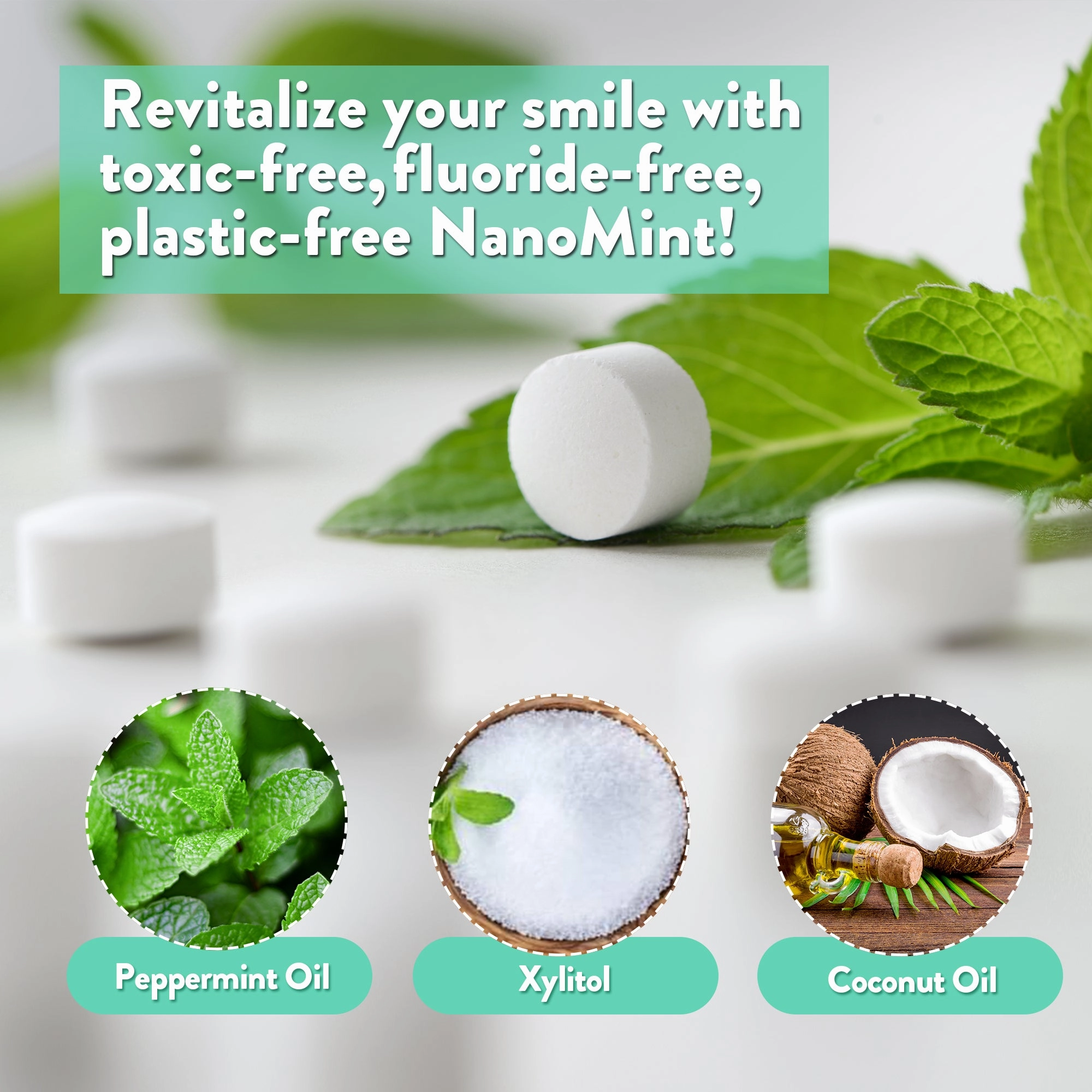 Nano Hydroxyapatite Remineralizing Toothpaste Tabs - Nanomint Toothpaste Tablets