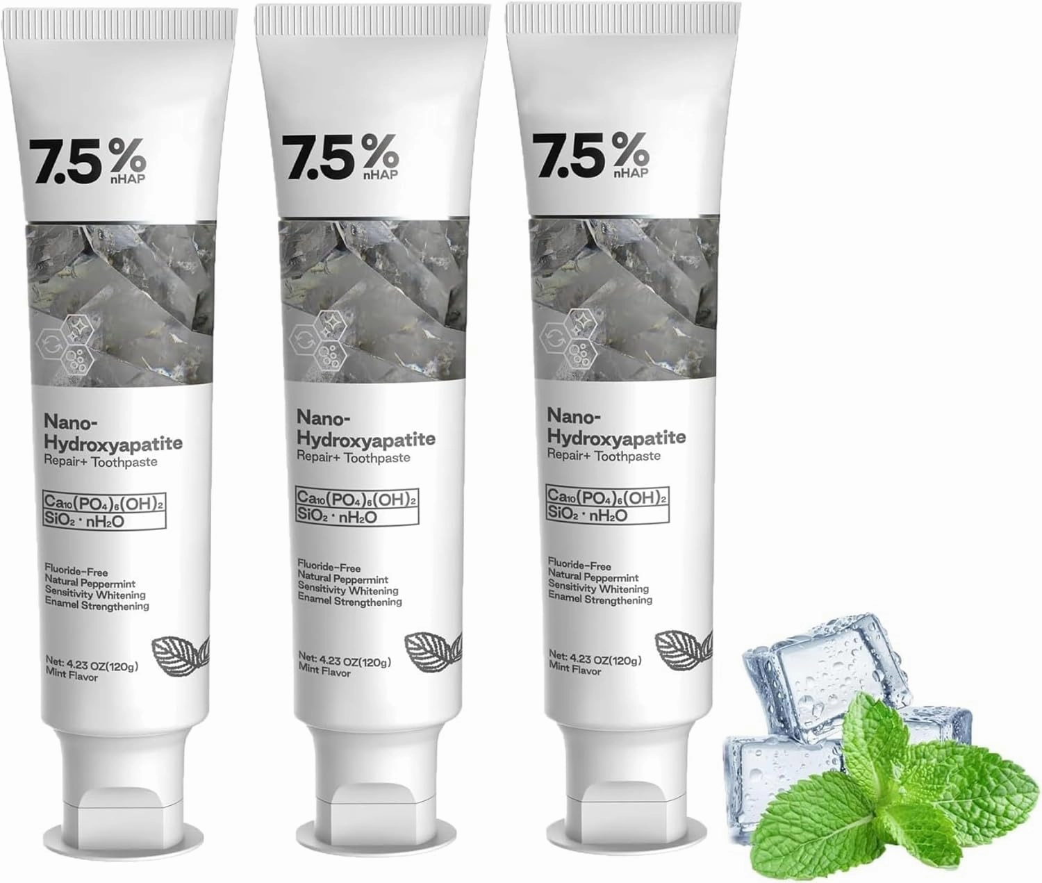 Nano Hydroxyapatite Repair & Protect Toothpaste 4.23oz– Fresh Breath, Strengthens Enamel, Reduces Sensitivity, Fluoride-Free Hydroxyapatite Toothpaste for Sensitive Teeth (3)