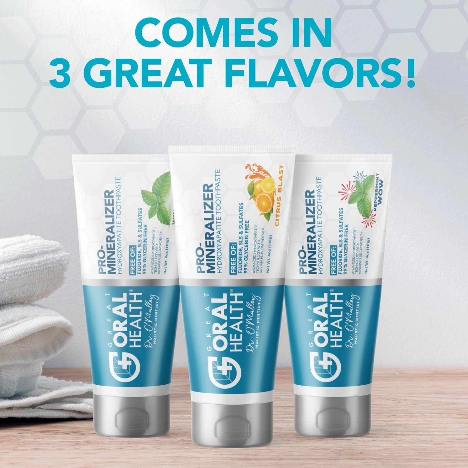 Nano hydroxyapatite Toothpaste Fluoride Free; Dentist Formulated Pro Remineralizing Toothpaste Plus Anti Cavity Xylitol, Tooth Remineralization for Sensitive Teeth & Enamel Support in Peppermint Wow