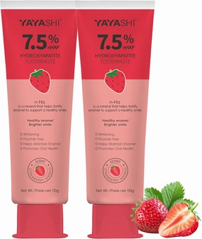 Nano Hydroxyapatite Toothpaste, Fluoride Free Toothpaste,Enamel Protection and Tooth Strengthening Appropriate for Sensitive Teeth, Daily Use for Oral Health -Strawberry Mango, 3.88 Fl Oz