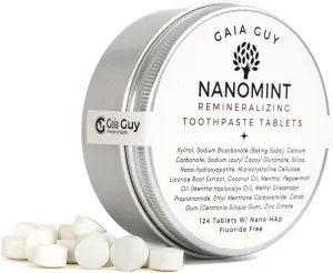 NanoMint | Remineralizing Toothpaste Tablets | Nano Hydroxyapatite Fluoride Free | 124 Toothpaste Tabs | Eco Friendly, Travel Mouthwash Tablets | Freshens Breath & Strengthens Tooth Enamel