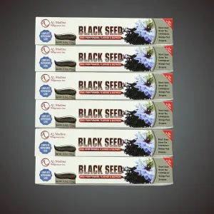 Natural Black Seed Toothpaste - 6-Pack | Fluoride-Free, Paraben-Free| with Black Seed, Lemongrass, Orange Peel, Green Tea & Oregano | Fresh Breath & Sensitive Teeth Care | Daily Herbal Oral Care